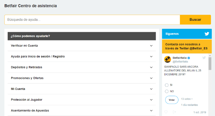 Betfair Servicio al Cliente